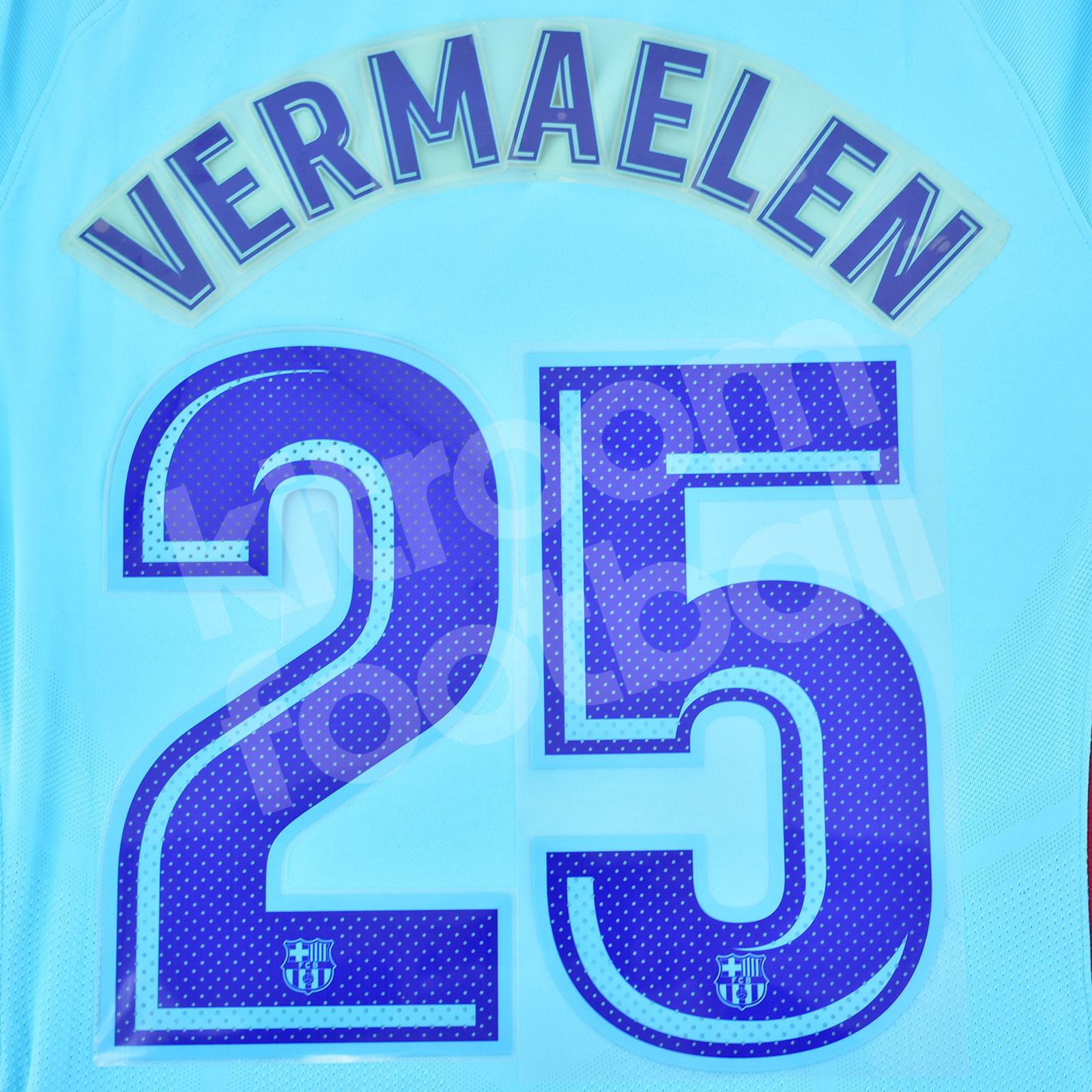 バルセロナ VERMAELEN ユニフォーム Original Player Issue 2017-18 Barcelona Away #25 VERMAELEN Name
