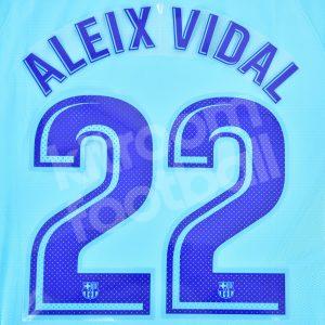 Original Player Issue 2017-18 Barcelona Away #22 ALEIX VIDAL Name Number Set Avery
