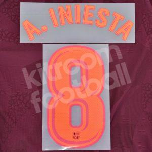 Original Player Issue 2017-18 Barcelona Third #8 A. INIESTA Name Number Set Sporting ID - Image 1