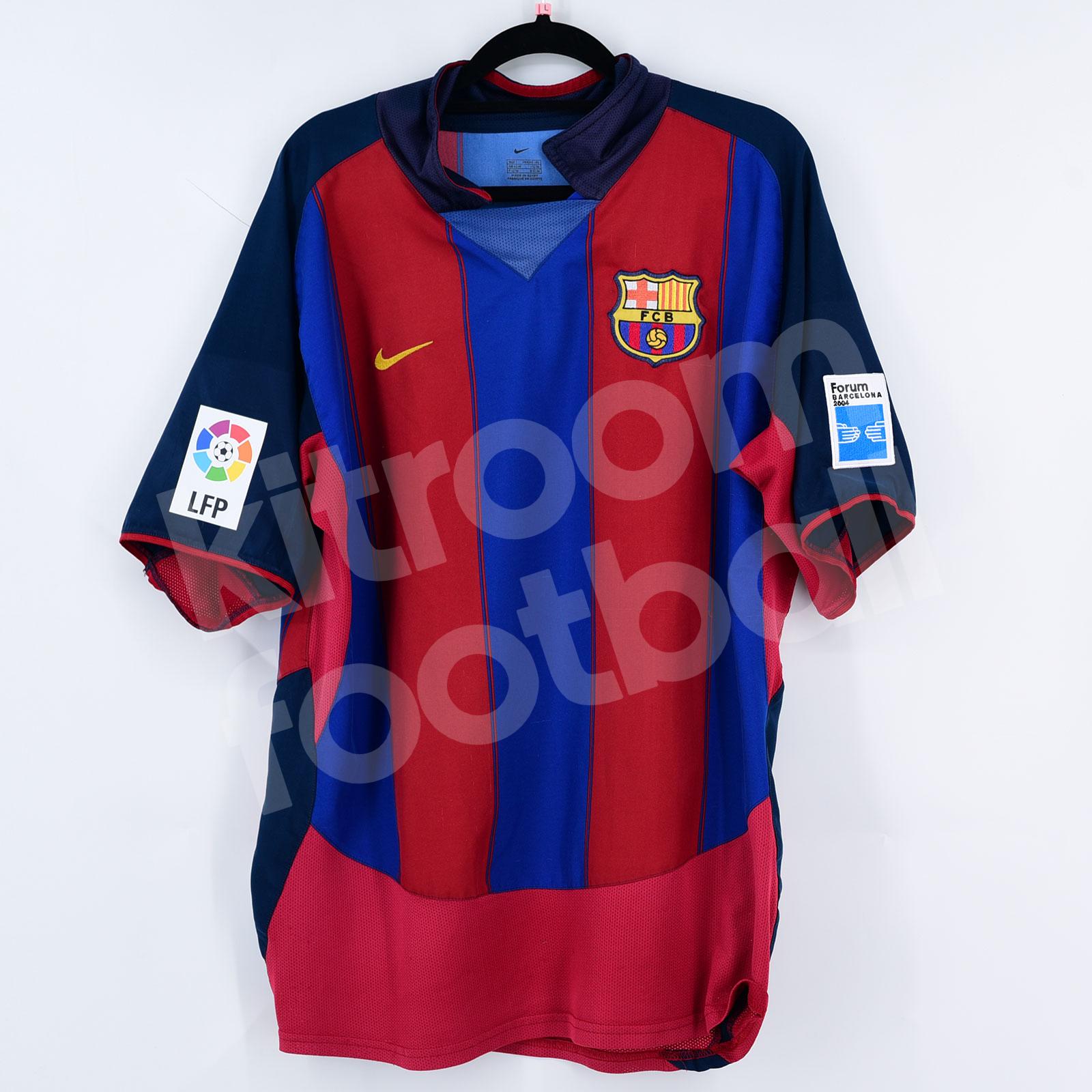 2003-04 Barcelona Home Shirt #10 RONALDINHO Nike (Good) L