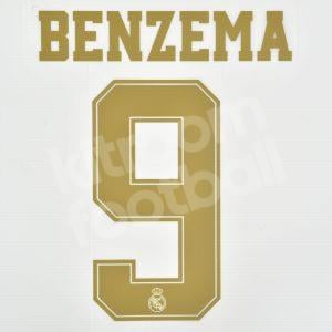 2019-20 Real Madrid Home Name Set #9 BENZEMA (Champions League) Repro