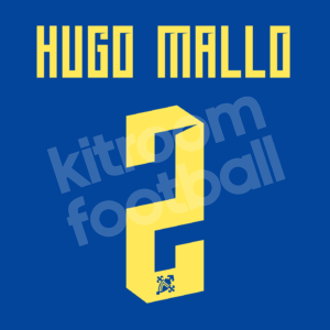 2016-17 Celta Vigo Away Name Number Set #2 HUGO MALLO Repro Dorsal