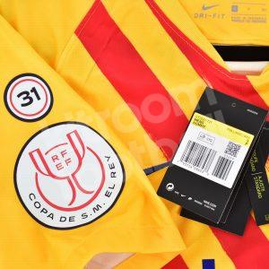 2021-22 Barcelona Senyera Shirt #6 RIQUI PUIG *New* S Copa del Rey vs Linares - Image 4