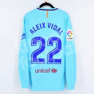 2017-18 Barcelona Away Shirt #22 ALEIX VIDAL Match Issued Un Worn La Liga