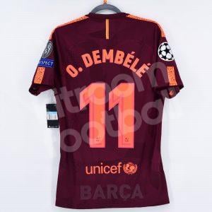 2017-18 Barcelona Player Issue Third Shirt #11 O. DEMBELE Match Un Worn Champions League