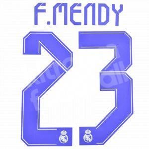 2021-22 Real Madrid Home Name Set #23 F. MENDY Cup Version Repro