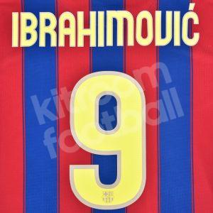 2009-10 Barcelona Home Name Number Set #9 IBRAHIMOVIC Repro - Image 4