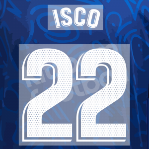 2021-22 Real Madrid Away Name Number Set #22 ISCO La Liga Repro