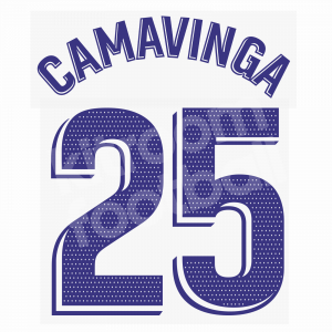 2021-22 Real Madrid Home Name Number Set #25 CAMAVINGA La Liga Repro