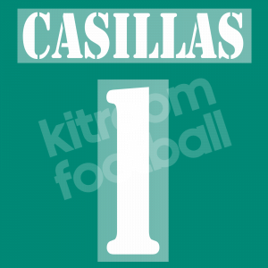 2001-03 Real Madrid GK Name Number Set #1 CASILLAS White Repro