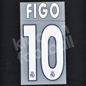 2003-05 Real Madrid Away Name Number Set #10 FIGO Repro White