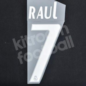 2005-06 Real Madrid Away Name Number Set #7 RAUL Repro White
