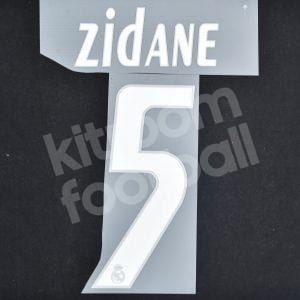 2005-06 Real Madrid Away Name Number Set #5 ZIDANE Repro White