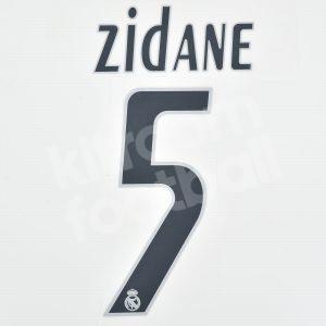 2005-06 Real Madrid Home Name Number Set #5 ZIDANE Repro