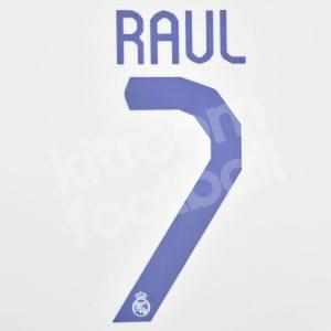 2007-08 Real Madrid Home Name Number Set #7 RAUL Repro