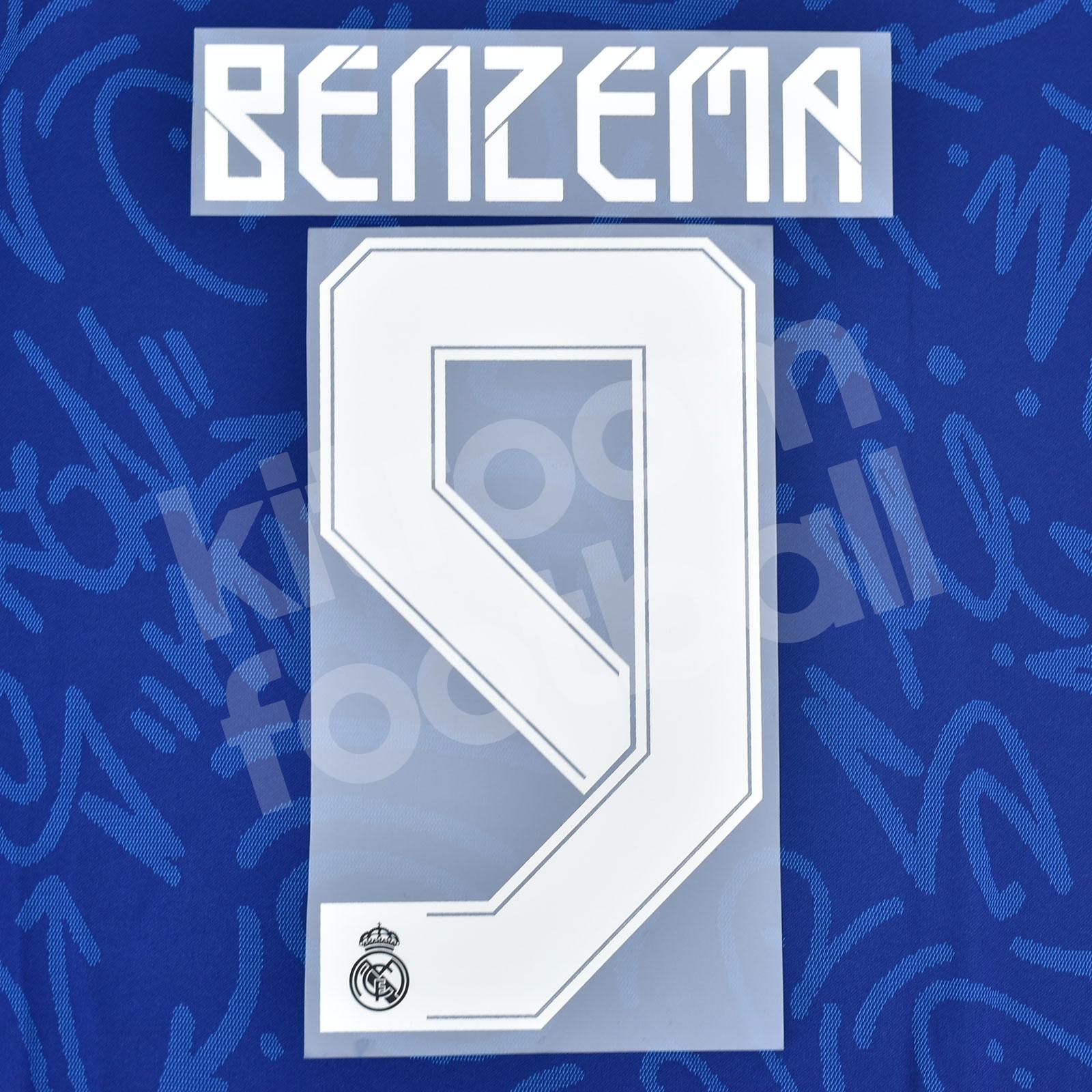 2021-22 Real Madrid Away Name Set #9 BENZEMA Cup Version Repro
