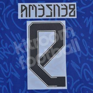 2021-22 Real Madrid Away Name Set #9 BENZEMA Cup Version Repro White - Image 3