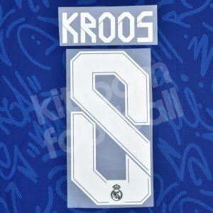 2021-22 Real Madrid Away Name Set #8 KROOS Cup Version Repro White