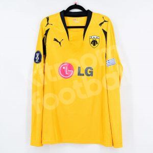 2007-08 AEK Athens Home Shirt #2 SILVA Match Worn Shirt UEFA Cup vs Villarreal - Image 3