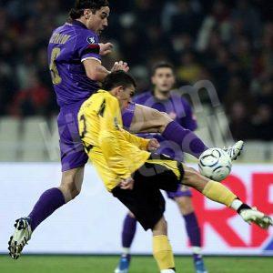 2007-08 AEK Athens Home Shirt #2 SILVA Match Worn Shirt UEFA Cup vs Villarreal - Image 5