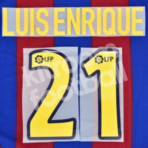 2002-04 Barcelona Home Name Number Set #21 LUIS ENRIQUE Repro LFP - Image 1