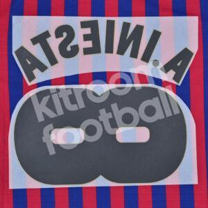 2017-18 Barcelona Home Name Number Set #8 A.INIESTA Repro Tribute - Image 3