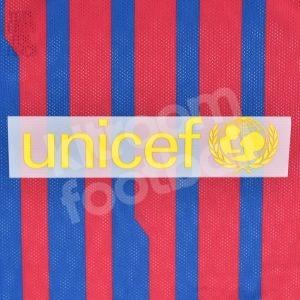 2012-14 Barcelona UNICEF Yellow Sponsor Patch Back Repro - Image 1