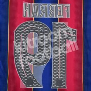 Original Player Issue 2021-22 Barcelona Third Name Number Set #19 FERRAN Cup Version - Image 3