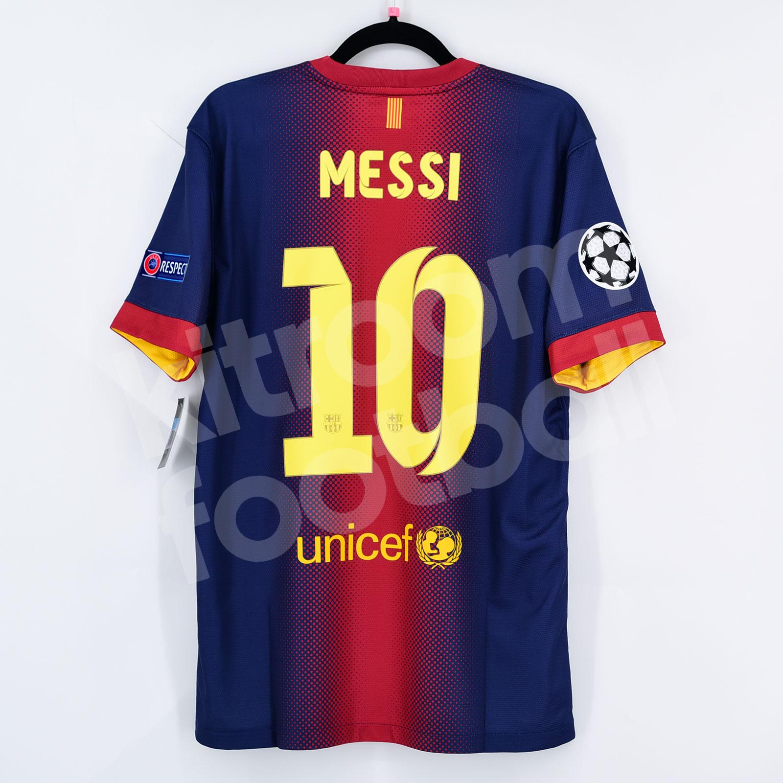 Maillot Domicile FC Barcelone 2012/2013 Nike, Taille XL Enfant, Jaune, Floqué MESSI #10, Très Bon état
