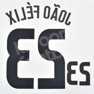 EURO 2020-21 Portugal Home Name Number Set #23 JOAO FELIX Repro - Image 3