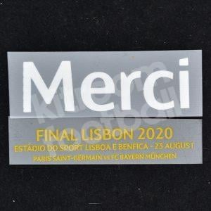 PSG Final Champions League Lisbon 2020 MDT Merci Patch Repro