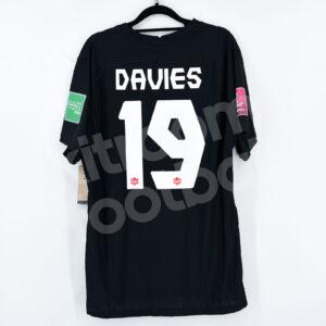 2021-22 Canada Away Shirt #19 DAVIES XL Black Qatar FIFA World Cup 2022 Qualifiers - Image 1