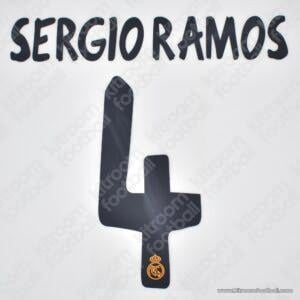 2013-14 Real Madrid Home & Away Name Set #4 SERGIO RAMOS (Repro)
