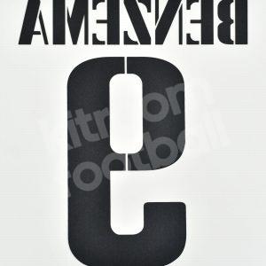 2022-23 Real Madrid Home Name Set #9 BENZEMA Cup Version Repro - Image 3