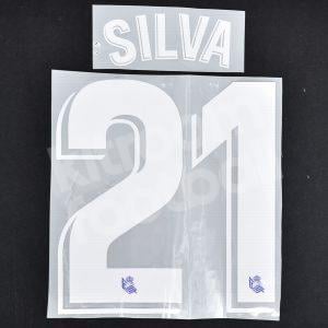 2020-23 Real Sociedad Home Name Number Set #21 SILVA Repro Dorsal - Image 1