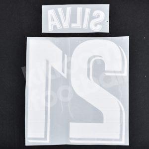 2020-23 Real Sociedad Home Name Number Set #21 SILVA Repro Dorsal - Image 3