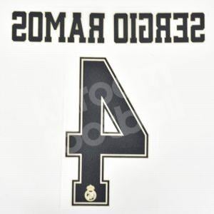 2019-20 Real Madrid Home Name Nuber Set #4 SERGIO RAMOS (Champions League) Repro - Image 3