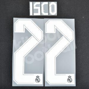 2021-22 Real Madrid Away Name Set #22 ISCO Cup Version Repro White
