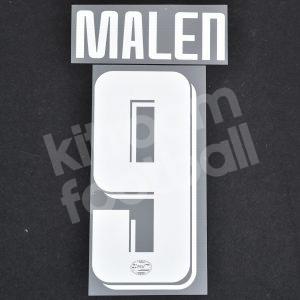 2019-20 PSV Eindhoven Name Number Set #9 MALEN White Repro