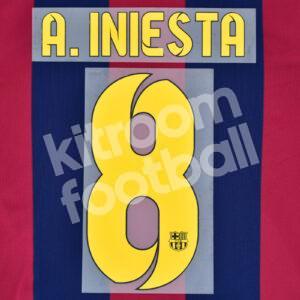 2014-15 Barcelona Home Name Set #8 A. INIESTA Repro
