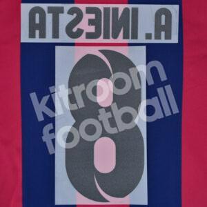 2014-15 Barcelona Home Name Set #8 A. INIESTA Repro - Image 3