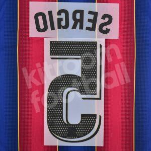 2018-21 Barcelona Home Name Number Set #5 SERGIO La Liga Repro - Image 3