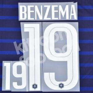 EURO 2020-21 France Home Name Number Set #19 BENZEMA Repro