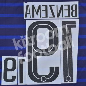 EURO 2020-21 France Home Name Number Set #19 BENZEMA Repro - Image 3
