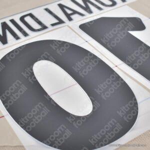 2003-04 Barcelona Away LFP Name Number Set #10 RONALDINHO Repro - Image 3