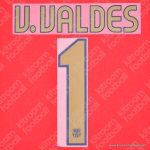2006-07 Barcelona Goalkeeper Name Set #1 Victor VALDES (Repro)