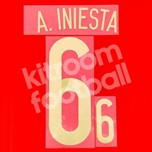 Spain World Cup 2014 Name Set Home Repro - #6 A. INIESTA - Image 3
