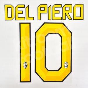 2010-12 Juventus Home Name Number Set #10 DEL PIERO Repro V1