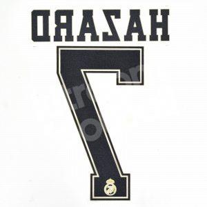 2019-20 Real Madrid Home Name Set #7 HAZARD Cup Version Repro - Image 3