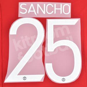 2021-22 Manchester United Home Name Number Set #25 SANCHO Cup Version Repro